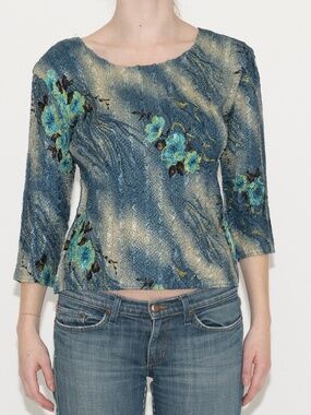 Y2k flower print scrunchy top one size patterned magic scarf